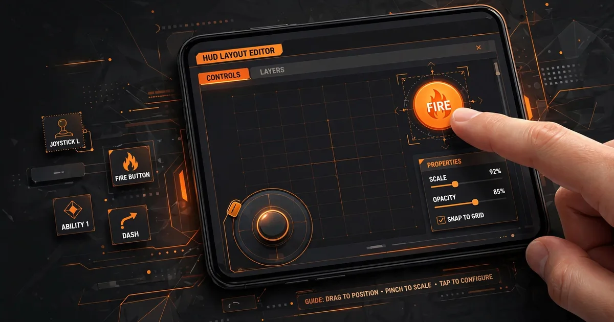Custom HUD layout editor for Free Fire controls on phone screen