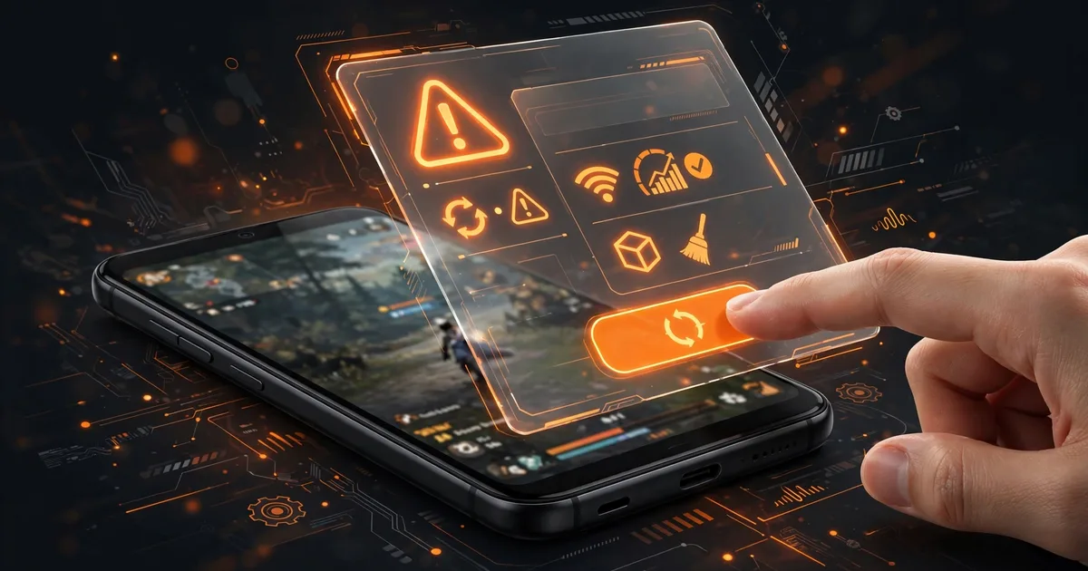 Android phone showing floating macro overlay panel troubleshooting screen